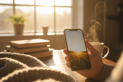 ein smartphone in der hand